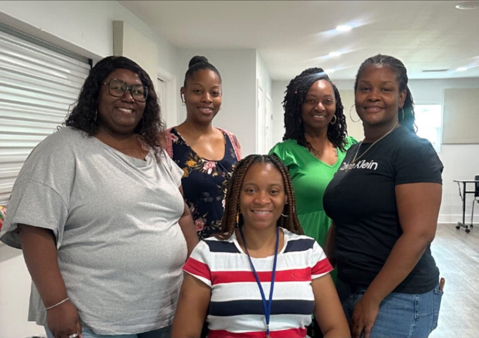 Tosha Kirkland, Veronica Oliver, Latoya Curry, Ashley Bowers, and Jonena Billips at the 2026 Annual Notary Event in Chipley, Florida